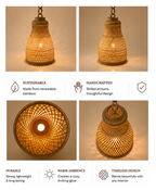 Conical Bamboo Pendant Shade