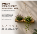 Double Pocket Bamboo Planter