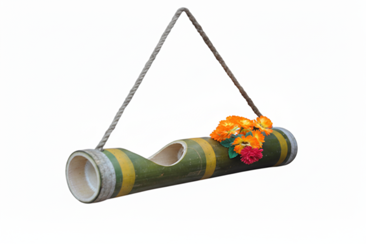 Woven Bamboo Hanging Planter