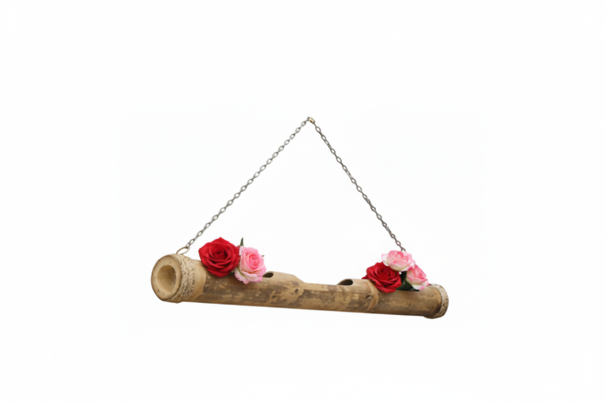 Woven Bamboo Hanging Planter