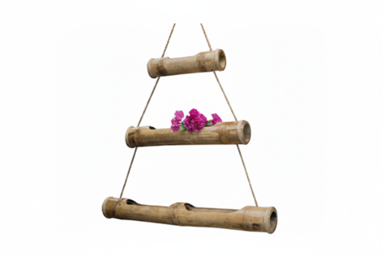 Woven Bamboo Hanging Planter